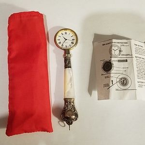 Vintage watch pendant with quartz and mother pearl